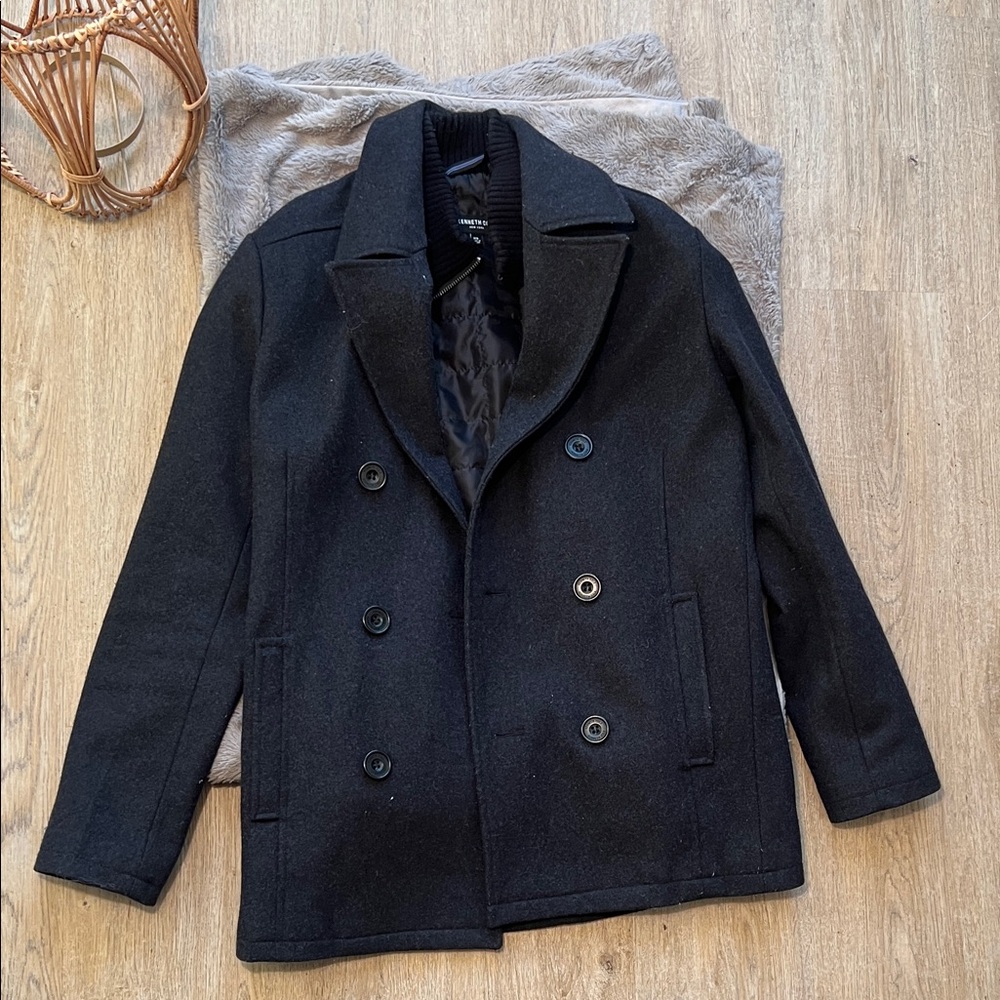 Kenneth Cole Classic Black Peacoat for Men